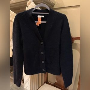 Vince 100% cashmere midnight dark navy cropped cardigan Size L